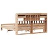 Lit bibliothèque sans matelas 180x200 cm bois massif de pin 