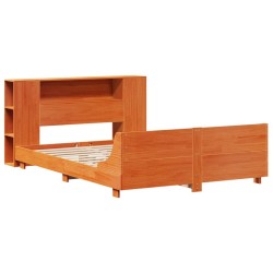 Cadre de lit sans matelas cire marron 120x200cm bois pin massif 