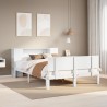 Lit bibliothèque sans matelas blanc 120x190 cm bois pin massif 
