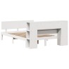 Lit bibliothèque sans matelas blanc 120x190 cm bois pin massif 