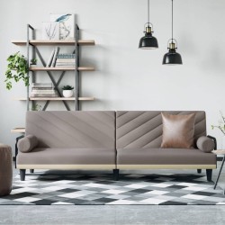 Canapé-lit avec accoudoirs taupe tissu 