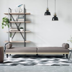 Canapé-lit avec accoudoirs taupe tissu 