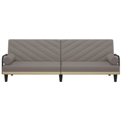 Canapé-lit avec accoudoirs taupe tissu 