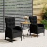 Ensemble de bistro de jardin 3 pcs rotin et bois d’acacia noir 