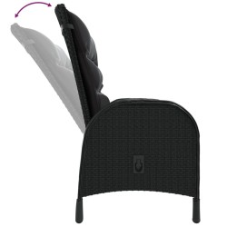 Ensemble de bistro de jardin 3 pcs rotin et bois d’acacia noir 