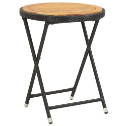 Ensemble de bistro de jardin 3 pcs rotin et bois d’acacia noir 