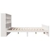 Lit bibliothèque sans matelas blanc 120x200 cm bois pin massif 