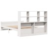 Lit bibliothèque sans matelas blanc 120x200 cm bois pin massif 