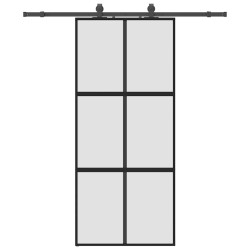 Porte coulissante avec kit de quincaillerie noir 90x205 cm 
