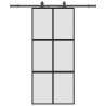 Porte coulissante avec kit de quincaillerie noir 90x205 cm 