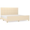 Cadre de lit sans matelas crème 200x200 cm tissu 