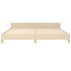 Cadre de lit sans matelas crème 200x200 cm tissu 