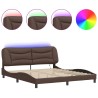 Cadre de lit avec LED sans matelas marron 180x200 cm 