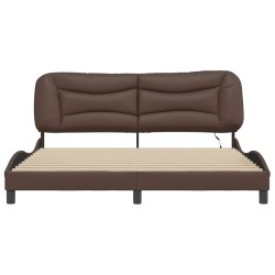 Cadre de lit avec LED sans matelas marron 180x200 cm 