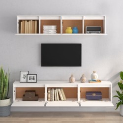 Meubles TV 5 pcs Blanc Bois massif de pin 