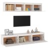 Meubles TV 5 pcs Blanc Bois massif de pin 