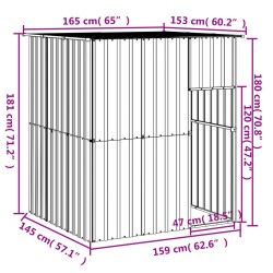 Niche pour chien avec toit anthracite acier galvanisé 