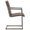 Chaises à manger cantilever lot de 2 marron cuir véritable 
