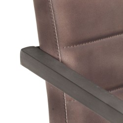 Chaises à manger cantilever lot de 2 marron cuir véritable 
