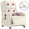 Fauteuil inclinable de massage électrique crème velours 