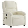 Fauteuil inclinable de massage électrique crème velours 