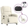 Fauteuil inclinable de massage électrique crème velours 