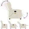 Fauteuil inclinable de massage électrique crème velours 