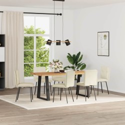 Chaises à manger lot de 6 crème velours 
