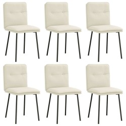 Chaises à manger lot de 6 crème velours 