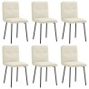 Chaises à manger lot de 6 crème velours 