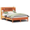 Lit bibliothèque sans matelas cire marron 120x200 cm pin massif 