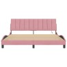 Cadre de lit avec LED sans matelas rose 180x200 cm velours 