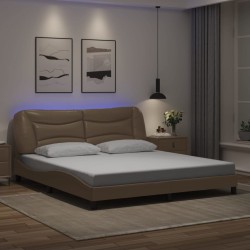 Cadre de lit avec LED sans matelas cappuccino 180x200 cm 