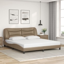 Cadre de lit avec LED sans matelas cappuccino 180x200 cm 