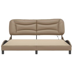 Cadre de lit avec LED sans matelas cappuccino 180x200 cm 