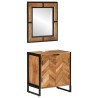 Ensemble de meubles salle de bain 2 pcs fer et bois d'acacia 