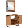 Ensemble de meubles salle de bain 2 pcs fer et bois d'acacia 
