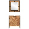Ensemble de meubles salle de bain 2 pcs fer et bois d'acacia 