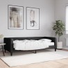 Lit de jour avec matelas noir 90x200 cm tissu 