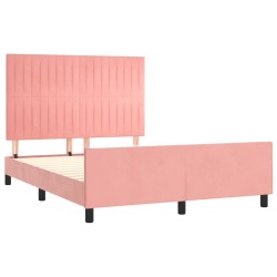 Cadre de lit sans matelas rose 140x200 cm velours 