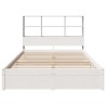 Lit bibliothèque sans matelas blanc 120x190 cm bois pin massif 