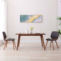 Chaises à manger lot de 2 gris tissu 