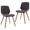 Chaises à manger lot de 2 gris tissu 