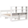 Lit bibliothèque sans matelas blanc 120x190 cm bois pin massif 