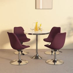 Chaises pivotantes à manger lot de 4 violet tissu 