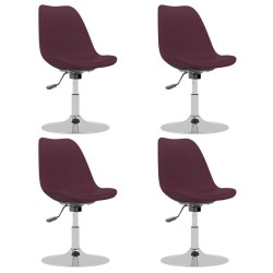 Chaises pivotantes à manger lot de 4 violet tissu 