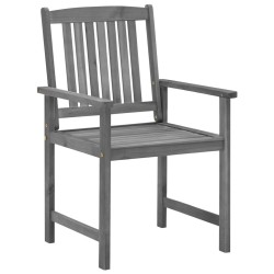 Chaises de jardin et coussins lot de 4 Gris Bois acacia massif 