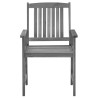 Chaises de jardin et coussins lot de 4 Gris Bois acacia massif 