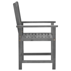 Chaises de jardin et coussins lot de 4 Gris Bois acacia massif 