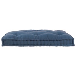 Coussin de canapé sur paletteen tissu bleu 